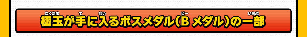 「極玉」が手に入るボスメダル(Bメダル)の一部