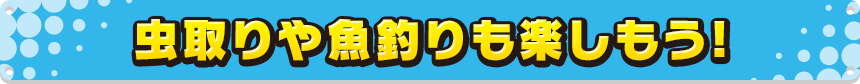 虫取りや魚釣りも楽しもう！