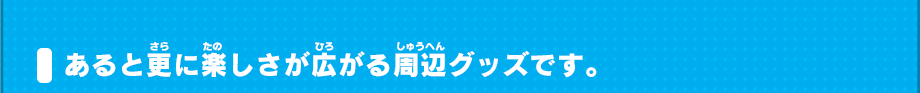 あると更に楽しさが広がる周辺グッズです。