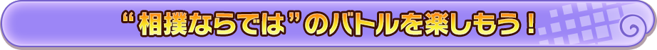 “相撲ならでは”のバトルを楽しもう!